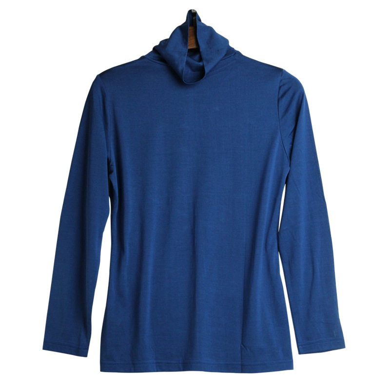 100 Silk Knit Turtleneck Long Sleeve T Shirt Soft Lightweight Solid Color Autumn Winter Womens Essential Top