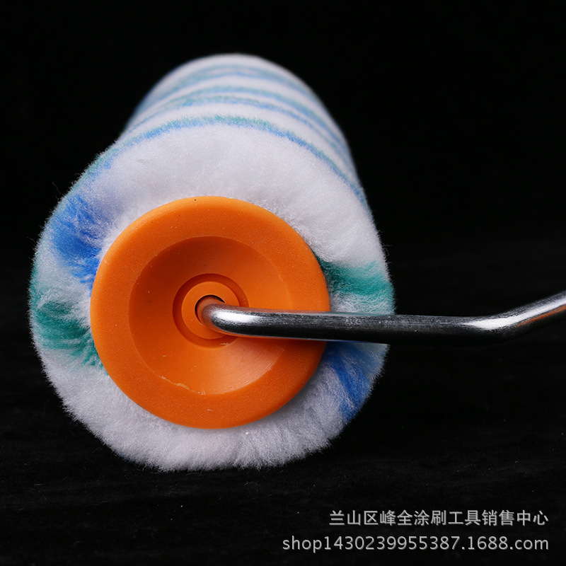 现货批发9寸无死角涤纶滚筒刷蓝绿条油漆刷塑柄家装热熔涂料刷-阿里巴巴