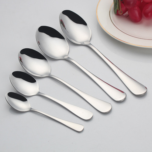 410 stainless steel spoon tip spoon Western dessert coffee seasoning spoon small spoon mixing spoon soup spoon laser LOGO