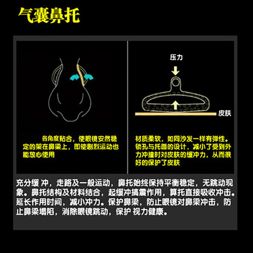 Airbag nose pad A3 Silicone airbag nose pad Air cushion glasses stipules Silicone non-slip nose pad Glasses accessories