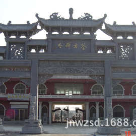公园景区石头山门图片及价格 大型景点山门石刻厂家