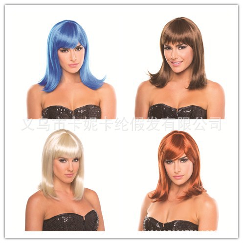 Peluca de fiesta de estilo medio Peluca de fiesta Boda Imitación de pelo japonés