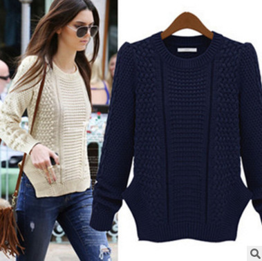 AliExpress European and American foreign trade original single new large size women's coat pullover twist split sweater women's sweater