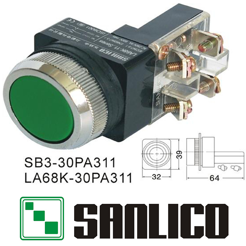 平头按钮开关 LA68K(SB3 KS PB)-30PA311