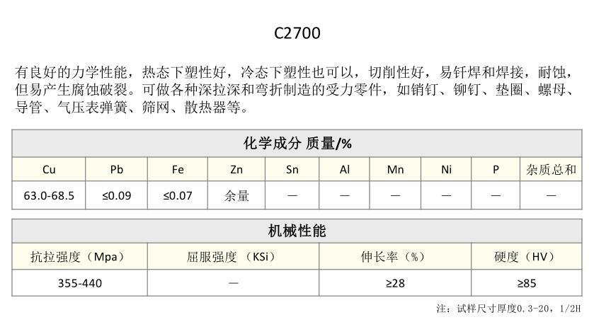 C2700黄铜