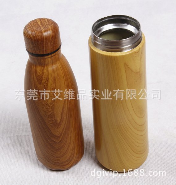 不锈钢保温水瓶水转印 可乐瓶保温杯木纹水转印加工