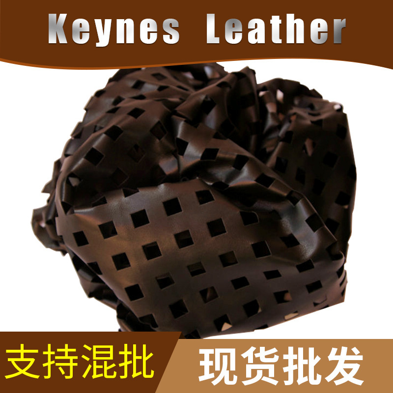 Factory supply clothing cuff stitching first layer sheep leather 0.5mm first layer black sheep leather perforated squares