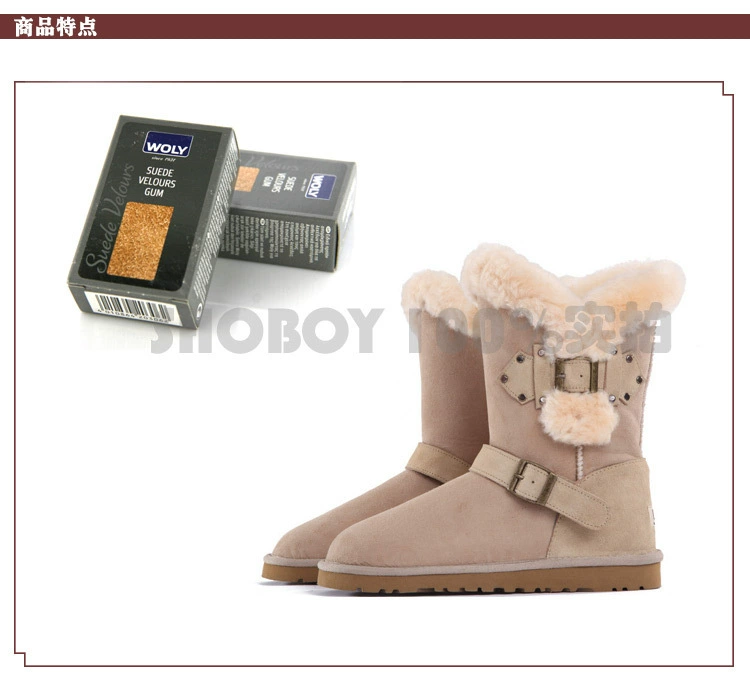 Германия импортированная обувь из замши Woly Hu Li 7102UGG, пушистая, залитая кожаная обувь, обветренная кожа, удаление клея и протирка деталей без повреждения кожи