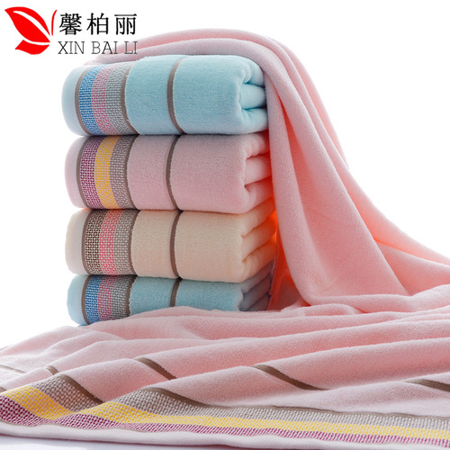 Pure cotton three-color forged honeycomb plain towel bath towel soft absorbent gift wedding return gift