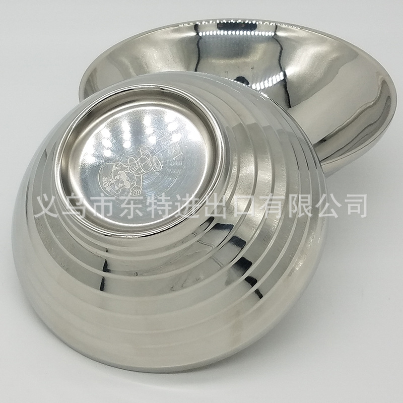 Factory direct sales of stainless steel ramen bowls, 304 Japanese ramen bowls, threaded bowls, high-end soup noodle bowls, thickened bamboo hat bowls detail image 8