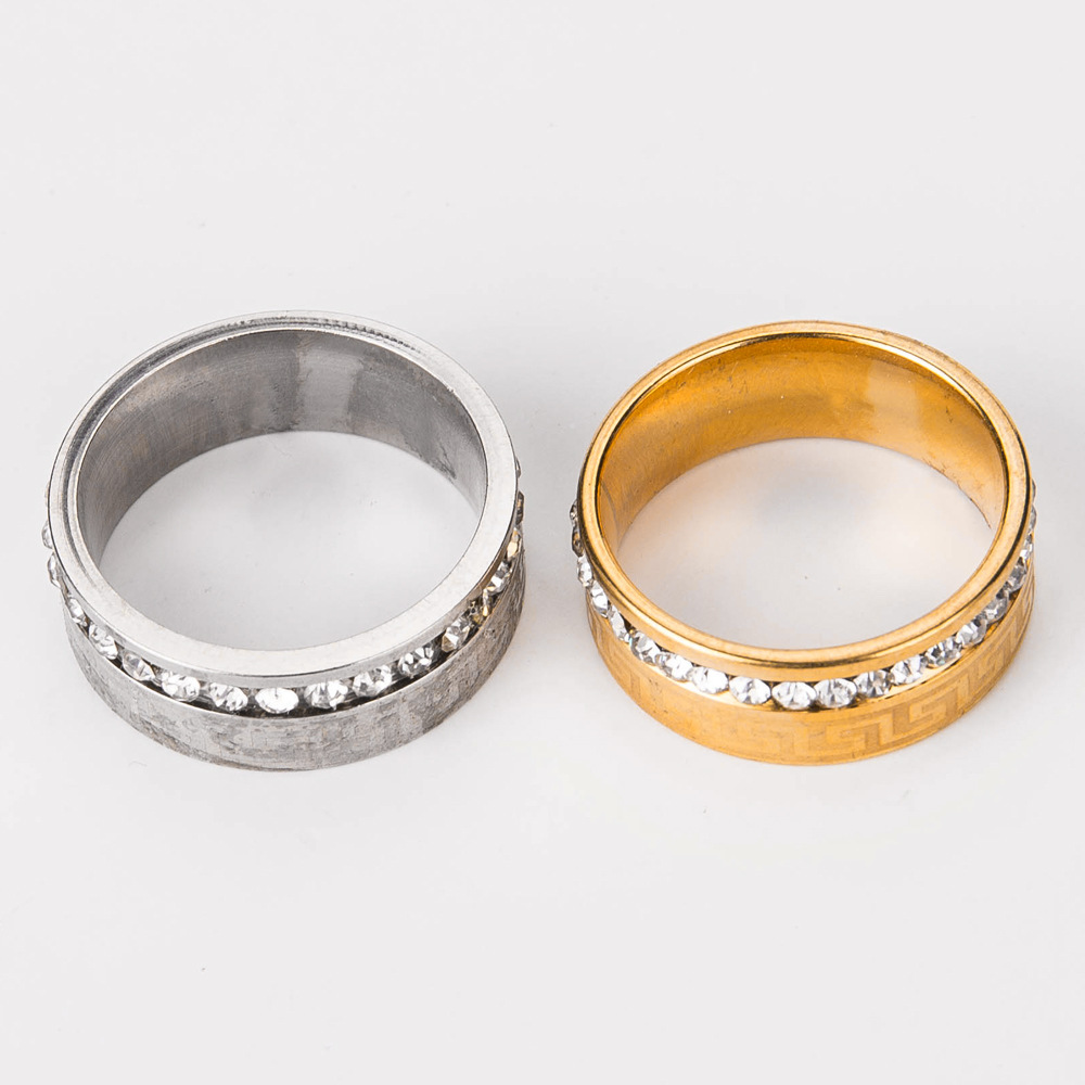 Occident and the United States stainless steelRing (Silver - No. 2.0cm)NHJE0537-Silver - No. 2.0cm