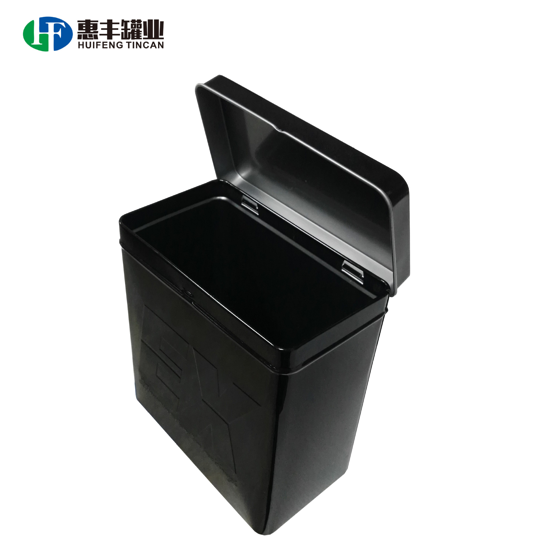 东莞制罐厂生产哑光黑色带雕刻铁盒 食品马口铁罐茶叶罐TIN BOX