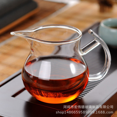 功夫茶具功夫茶具批发双把尖嘴玻璃公道杯 透明耐热玻璃功夫茶具