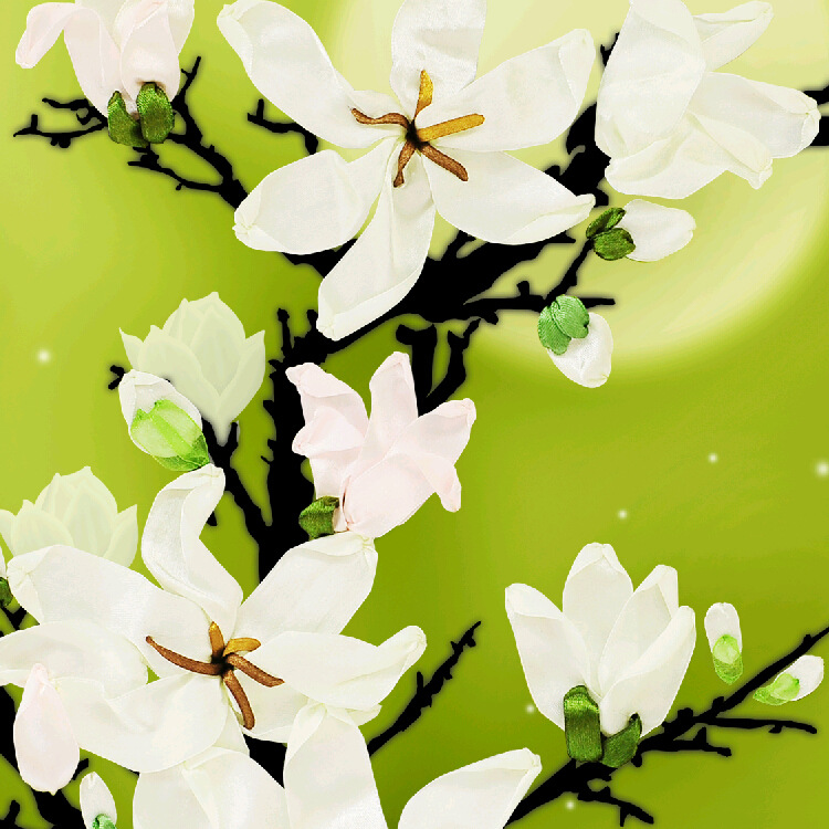 Oujin nianhua cinta bordado fábrica directa color impresión colgante pintura noche Magnolia sala de estar entrada pintura decorativa