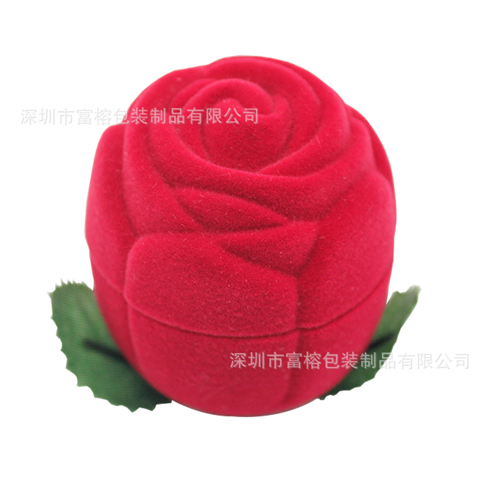 富榕厂家定制创意小玫瑰首饰戒指盒求婚装饰生日福利纪念品