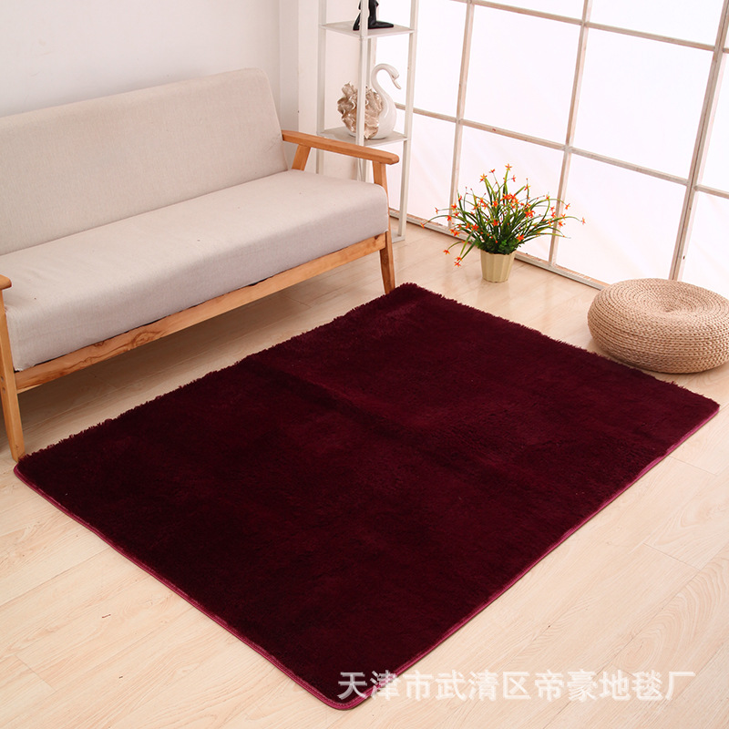 Alfombra de Pelo Largo de Seda Sintética para Sala de Estar, Dormitorio, Junto a la Cama, Resistente a las Manchas y Fácil de Cuidar, Alfombra de Dormitorio