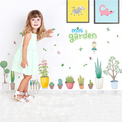 新款牆貼廠家批發手繪盆栽三代可移除臥室客廳裝飾牆貼XL7173