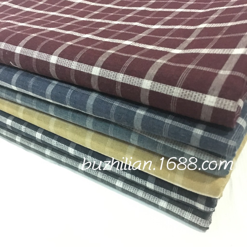 现货供应 涤棉格子布 方格布 衬衫布 休闲面料 多色 时尚 服装面