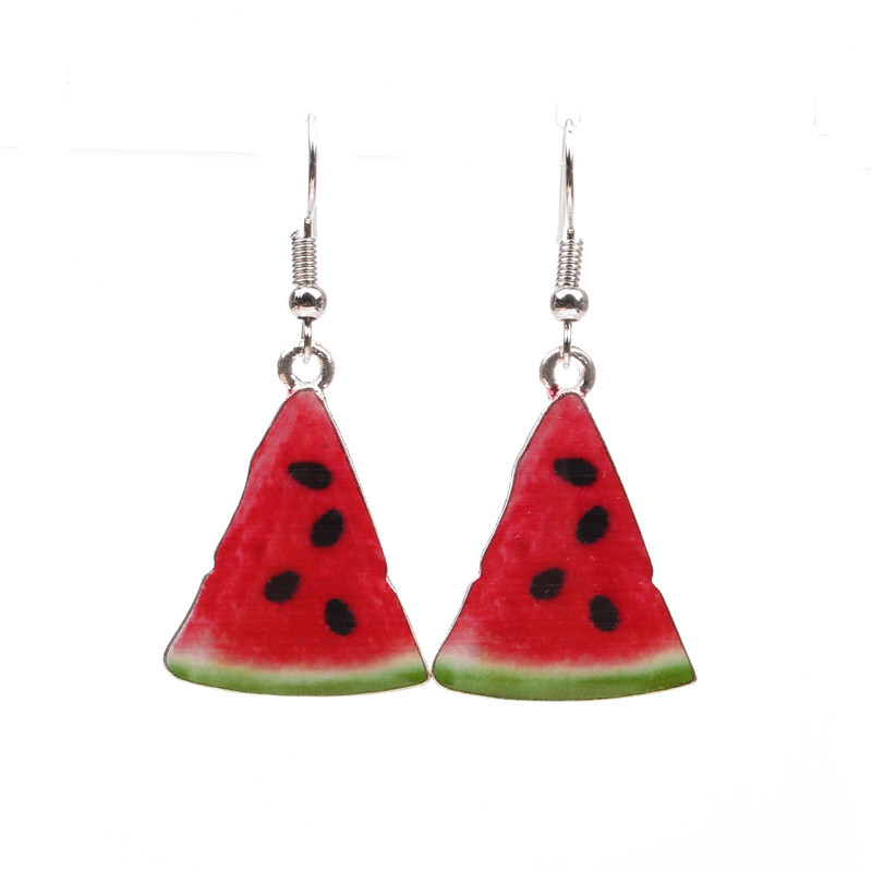 Niedliche Cartoon Erdbeere Wassermelone Ohrringe Ohrringe Damen Neue Frucht Ohrringe Ohrringe display picture 9