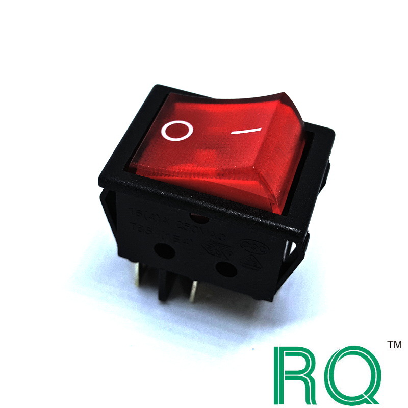 2档4只脚单刀双掷带UL和VDE认证高品质大电流带灯船型开关