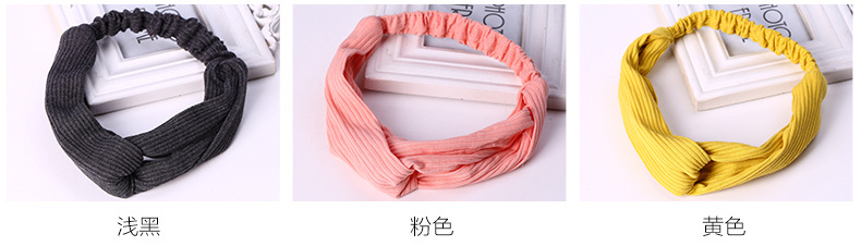 Korean Knitted Cross Sports Headband display picture 3