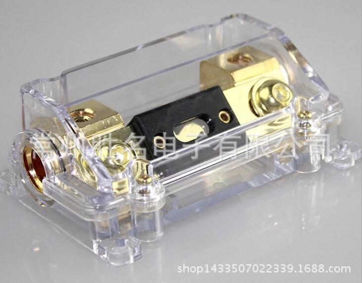 一出一保险座 一进一出保险管 汽车音响保险丝 CANL 方形镀金盒子