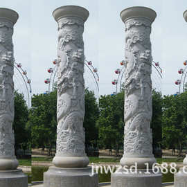 山东石雕图腾柱哪里卖 嘉祥青石图腾柱多少钱一根 石制图腾柱图片