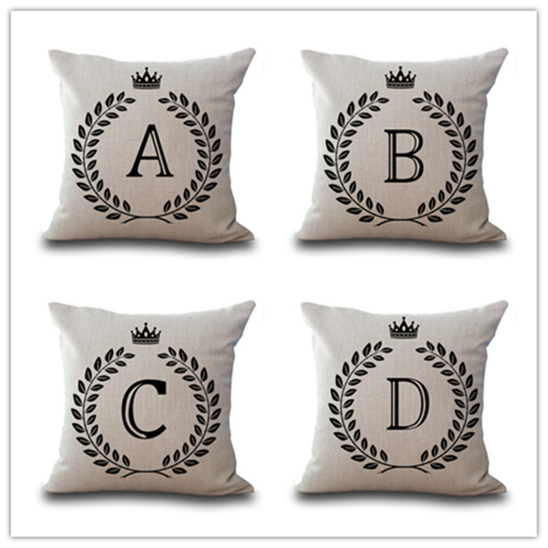 English letters printed bay window decorative pillowcase car waist cushion cushion Pillow sofa cover