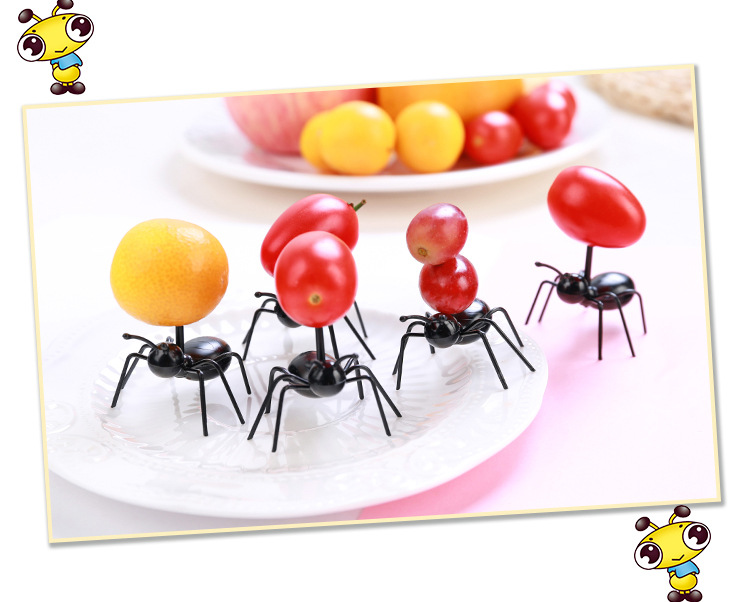 Cute Ants Plastic Fruit Fork 12 Pieces display picture 2