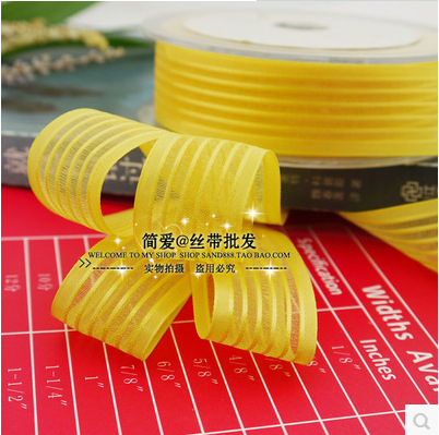 三顶织带 DIY婚庆装饰材料 果篮盒包装 雪纱礼品拉花 100码/卷
