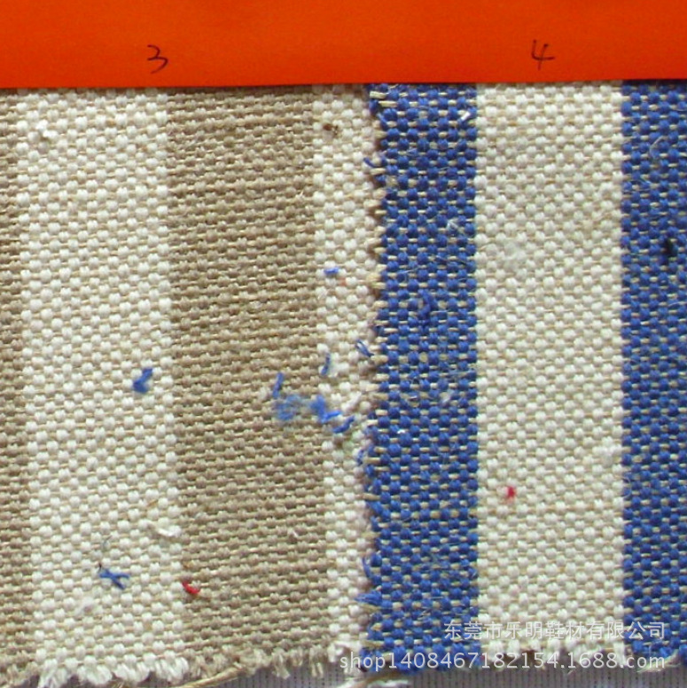 FB043厂家直销10支黄麻色织条2CM宽条纹工艺品布料