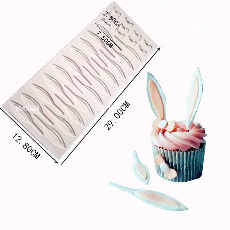 Fondant molde de silicona Orejas de conejo bowknot pastel de chocolate molde de silicona molde de fondant de chocolate