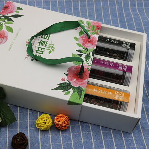 Factory-packed assorted flower teas: rose tea, hibiscus tea, jasmine tea, bottled fruit tea. Dropshipping available via livestream.