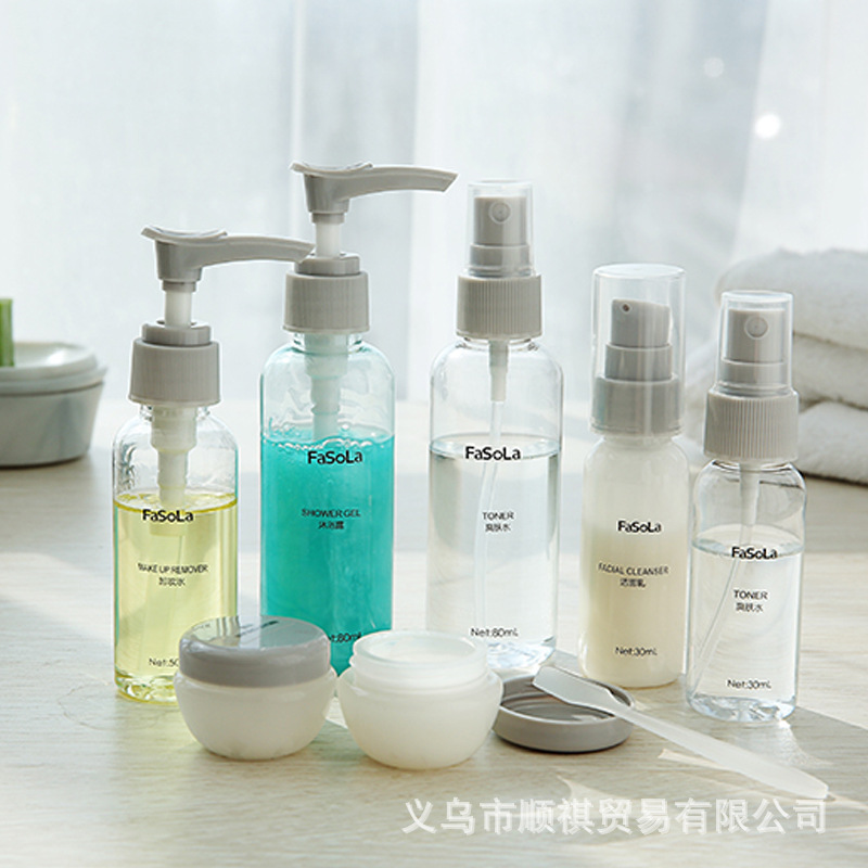 日式细雾美容旅行护肤化妆水喷雾分装瓶喷瓶喷壶按压小喷瓶 6件套|ms