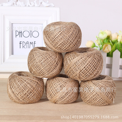 环保麻绳DIY摄像图片墙装饰品 黄麻材料单股麻绳100米/卷批发|ru