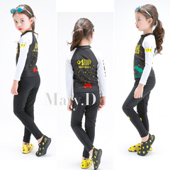 Children's swimsuit girls foreign trade new sun protection long-sleeved trousers student cartoon baby hot spring swimsuit Korean purchasing agent