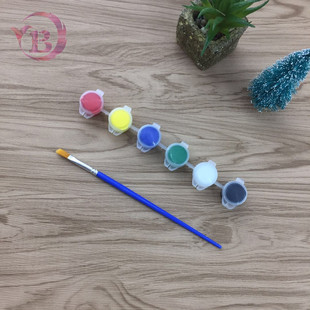 Factory wholesale 3 ml 6 conjoined watercolor paint children White embryo gypsum painting paint brush
