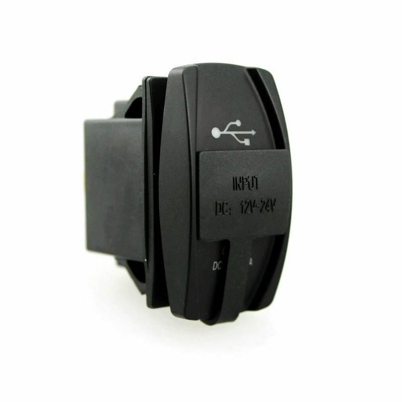Автомобильная зарядка с квадратным креплением 12-24 В, с двумя USB-портами, с синим светом, 3100 мА, зарядка 5S 6S