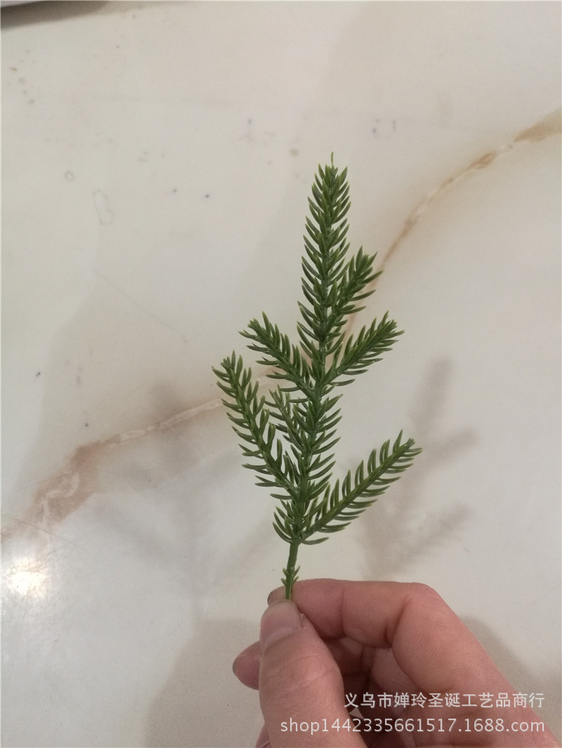 双面立体7叉松针枝 圣诞工艺装饰材料礼盒包装 蝴蝶结装饰小松针-阿里巴巴