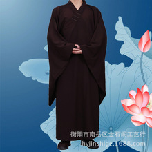 批发直销僧服台麻 海清居士服 缦衣搭衣 咖啡色曼衣不透一件代发