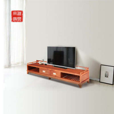 国标红木缅甸花梨木客厅 新中式简约红木电视柜 实木地柜厂家直销|ms