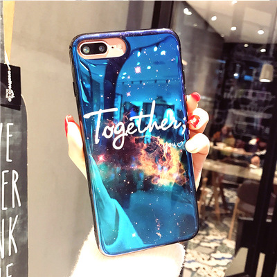 Imd scratch iPhonex trường hợp điện thoại new cartoon protector Năm Mới apple 8 cộng với Blu-ray điện thoại di động trường hợp