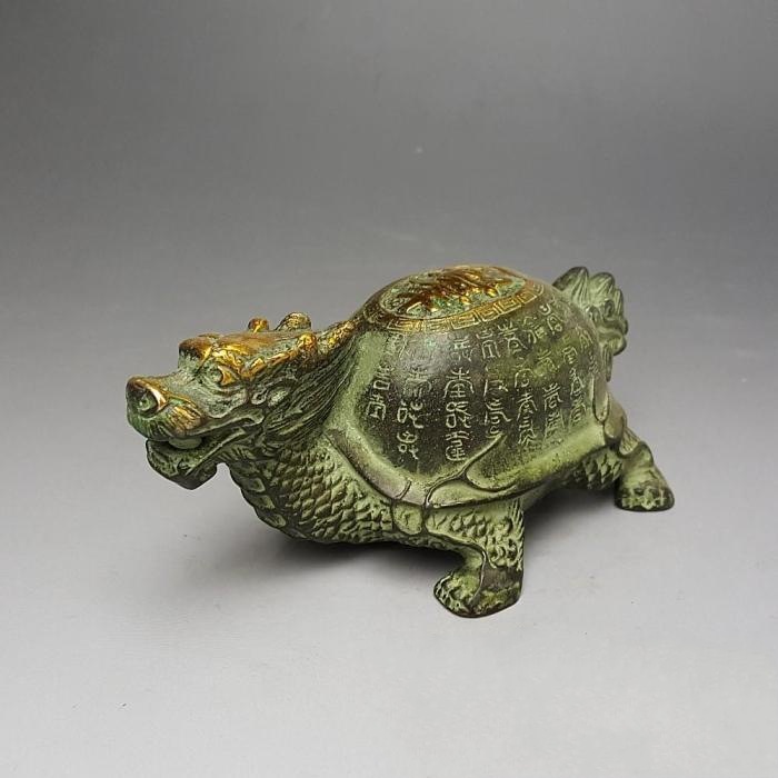 Longevity Turtle copper ware Dragon turtle copper decoration lock ancient brass turtle Longevity Turtle kettle bronze ware