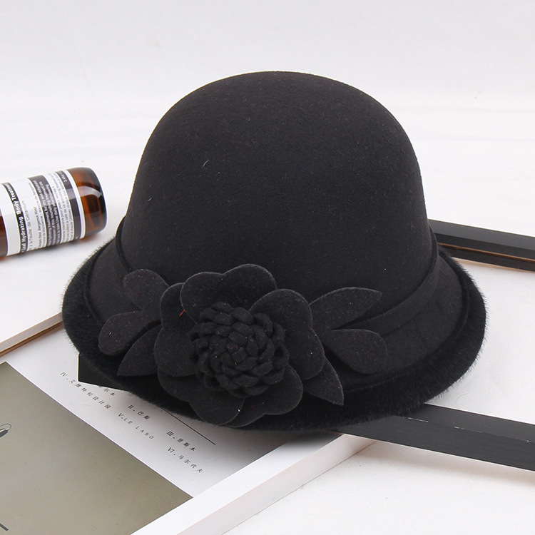 Women's Fashion Flower Flat Eaves Fedora Hat display picture 5