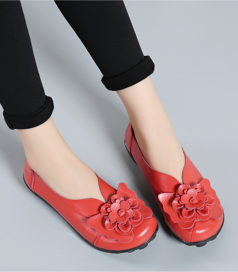 Chaussures plates confortables pour femmes mocassins en cuir mocassins décontractés chaussures à semelle souple pour la conduite à pied_voghion.com