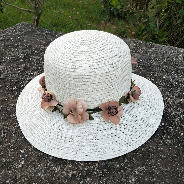 Fashion Flowers Sunscreen Foldable Straw Hat display picture 21