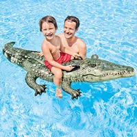 INTEX 57551 реалистичный крокодил-оборотень надувной водный игрушечный плот для детей на улице