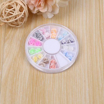 彩陶美甲饰品钻软陶雕花12色美甲软花组合DIY饰品配件厂家直销|ms