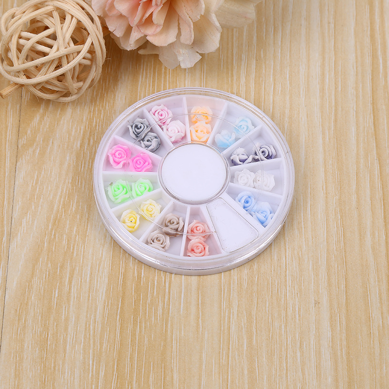 彩陶美甲饰品钻软陶雕花12色美甲软花组合DIY饰品配件厂家直销|ms