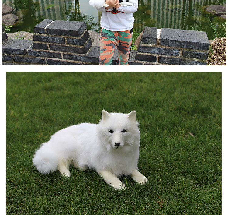 Zodiaco animal adornos samoyedo negro blanco piel regalo forma lindo perro de simulación